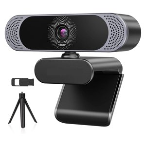 Webcam 1080P HD Webcam avec appareil photo Web Microphone avec correction automatique de la lumière et jouer USB Webcam pour l'enregistrement d'appel vidéo, facile à installer