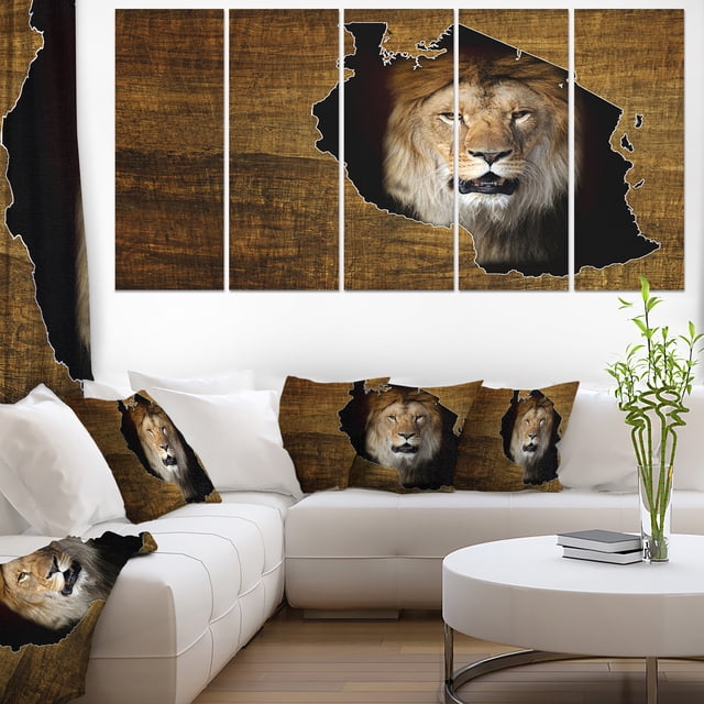 Tanzania Wildlife Map Design - Abstract Canvas Artwork