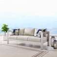 thumbnail image 4 of Modway Canapé de Patio Extérieur en Aluminium, Argent Beige, 4 of 10