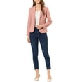 thumbnail image 3 of INSPIRE CHIC Women's Work Blazer Lapel Collar Long Sleeve Jacket Suit Blazer S Dark Pink, 3 of 8