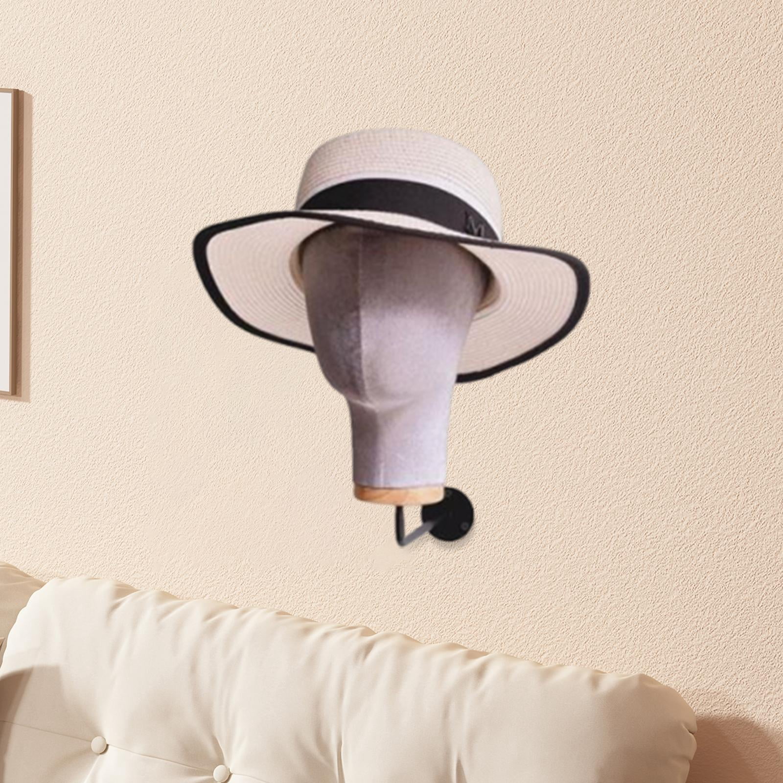 Serenable Mannequin Head, Wall Mount Stand Sturdy Wall Hat Rack, Fashion Lightweight Manikin Head Holder for Home Shopping Mall Gray