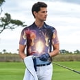 thumbnail image 3 of Goofa Dreamy Forest Elf Print Mens Polo Shirts Quick Dry Short Sleeve Golf T Shirt Performance Moisture Wicking Casual Workout-XX-Large, 3 of 6