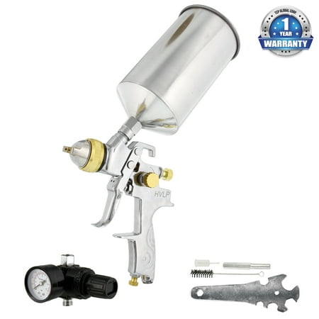Pro 1.3mm HVLP Gravity Feed SPRAY GUN w/ REGULATOR Auto Paint Basecoat (Best Hvlp Gravity Feed Spray Gun)