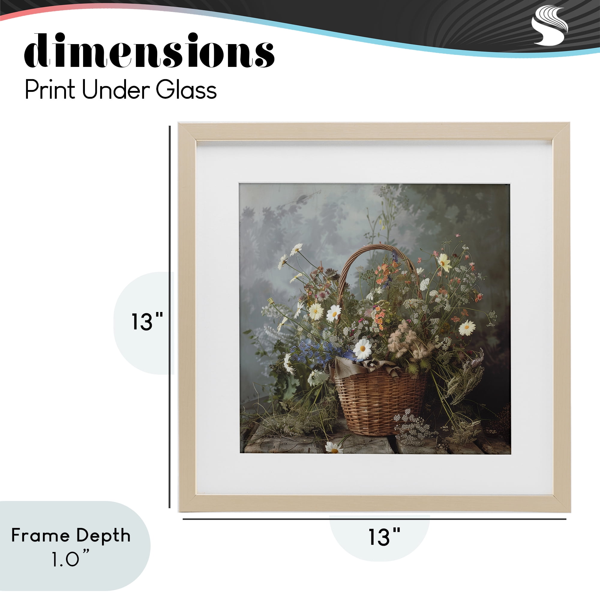 Stupell Industries Floral Basket Still Life Birch Framed Print Under Glass, design by Lazar Studio