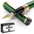thumbnail image 1 of Pluma estilográfica Dryden Designs con punta mediana, color verde esmeralda, 1 of 7