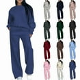 thumbnail image 7 of Fmbrln Womens 2 Piece Sweatsuit Sets Crew Neck Long Sleeve Pullover Tops and Drawstring Elastic Waist Wide Leg Pants Sets Lounge Sets for Women Black S, 7 of 7