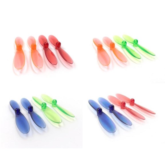 HobbyFlip 4 Sets of 4 Transparent Colored Propellers Compatible with Hubsan X4 H107D