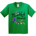 thumbnail image 3 of Inktastic Thankful and Blessed Inspirational Saying with Flowers Youth T-Shirt, 3 of 5