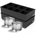 thumbnail image 1 of Molde para cubos de hielo 2 unidades silicona 8 cubos cuadrados grandes para whiskey cócteles café, 1 of 7