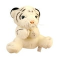 thumbnail image 4 of Marionetas de mano de animales, tigre de peluche para juego interactivo, peluche móvil Blanco, 4 of 9