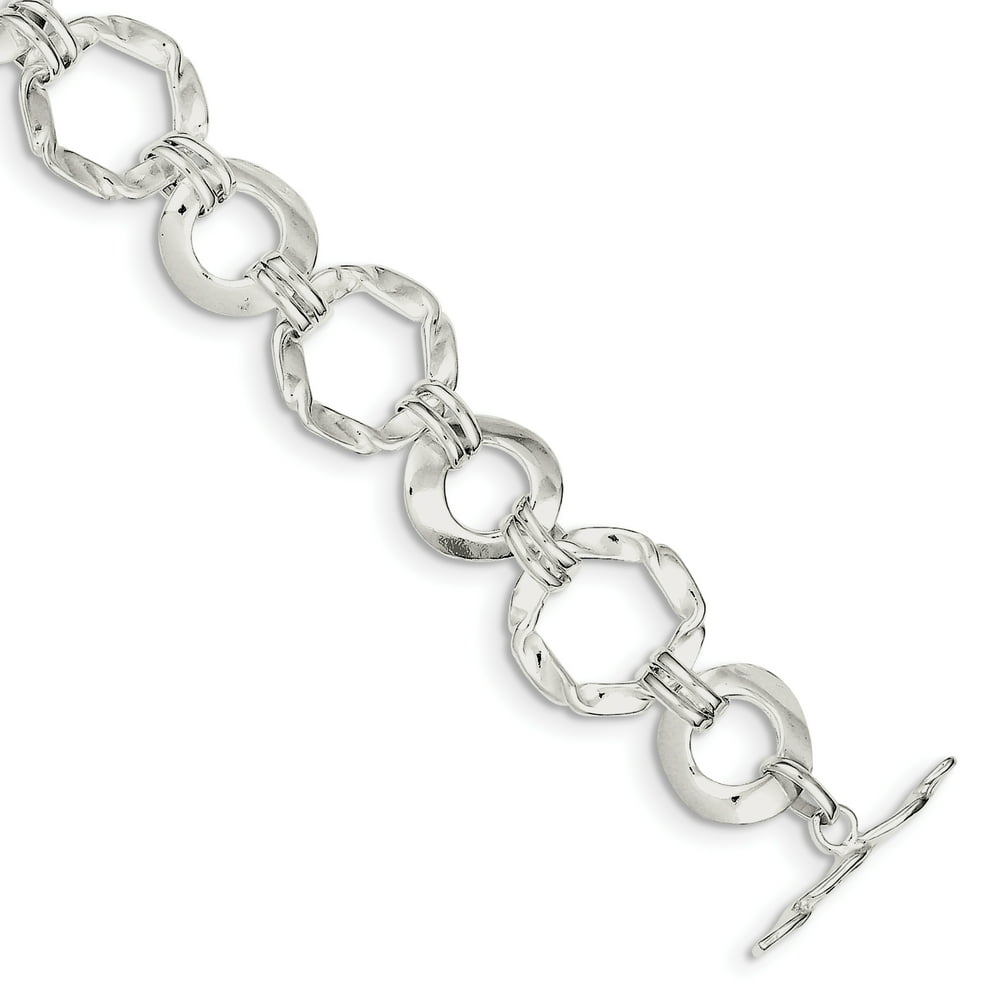 IceCarats 925 Sterling Silver Circle Link Bracelet 7.50 Inch Fancy
