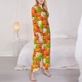 thumbnail image 3 of Lsque Cartoon Pumpkins Pattern Long Sleeve Pajama Set for Women - Soft 2-Piece Sleepwear and Loungewear Set with Pockets, Comfy Nightwear-XX-Large, 3 of 7