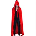 thumbnail image 2 of Disfraz de capa para fiesta de Halloween, disfraz de cosplay para adultos y niños, disfraz de muerte, capa negra con capucha, juego de rol de bruja y diablo aterrador, 2 of 2
