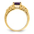 thumbnail image 2 of Auriga Fine Jewelry 14K Yellow Gold 8x6mm Emerald-cut Amethyst Ring for Women Size 6, 2 of 5