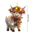 thumbnail image 2 of Christmas Hanging Ornaments Decorations Christmas Cow Ornament Xmas Tree Cartoon Cow Hanging Decorations 2D Flat Acrylic Pendant For Car Rearview Tree Hangs Home Decor, 2 of 6