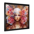 thumbnail image 2 of Designart "Glamour Portrait of Woman with Pink Butterflies I" Fashion Framed Wall Art Decor - Glam Pink Woman Glam Entryway Framed Wall Art, 2 of 6