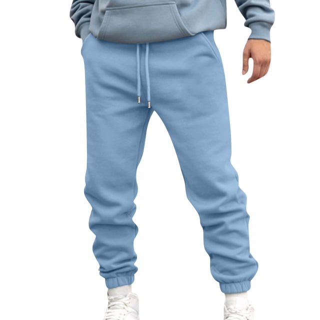aidice Men's Cinch Bottom Sweatpants Fall Elastic Waisted Drawstring Athletic Workout Gym Joggers Pant with Pockets