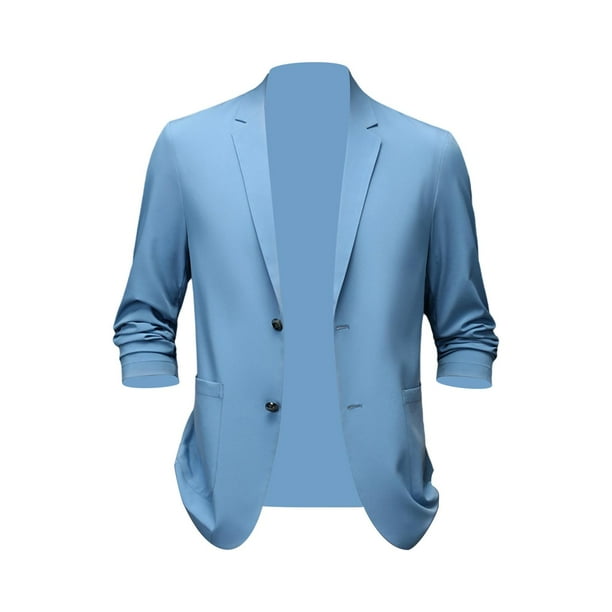 Chaqueta de traje para hombre, abrigo informal para hombre, para celebraciones, aniversarios y fiestas. Azul 3XL