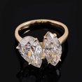 thumbnail image 2 of solitaire jewels 3TCW Marquise and Pear Moissanite Toi Et Moi Engagement Ring For Women, 14K Yellow Gold, 2 of 7