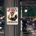 thumbnail image 4 of Letrero de metal con gallo divertido | Decoración de pared sarcástica con la frase "Supéralo" | Decoración para cocina, bar, garaje o cueva de hombre estilo granja, 4 of 5