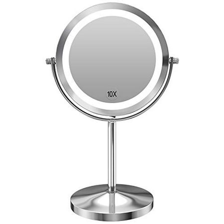 Gospire 10x Magnified Lighted Makeup, Lighted Makeup Mirror With Magnification