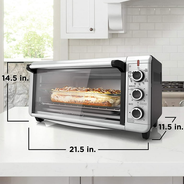 BLACK+DECKER Countertop 8 Slice Convection Toaster Oven Stainless Steel, X- Large