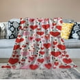 thumbnail image 2 of FUMJ Valentine's Day Romantic Heart-Shaped Pattern Plush Throw Blanket, Soft, Warm, Cozy, Reversible Blanket for Bed Couch Sofa Chair Travel, 2 of 6