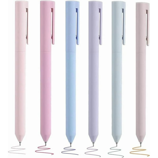 6 PCS Colored Gel Pens Rotating Retractable Fine Point Pen Cute Aesthetic Gel Pens Pastel 0.5mm Ballpoint Pens Quick Dry Gel Ink Pens Morandi Colors Pen for Office School Students Nurses