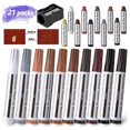 thumbnail image 1 of 21 pcs Furniture Touch-Up Pens Multi-Purpose Felt Marker Furniture Repair Kit for Stain, Scratch, Wood Floors, Tables with Sharpener, 1 of 1