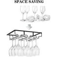 thumbnail image 2 of Estante para copas de vino debajo del gabinete, soporte para copas de vino, colgador de almacenamiento, organizador de Metal para Bar, cocina, negro, 2 of 7