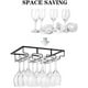 thumbnail image 2 of Estante para copas de vino, debajo del gabinete, soporte para copas de vino, colgador de almacenamiento, organizador de metal para bar, cocina, negro, 2 of 7
