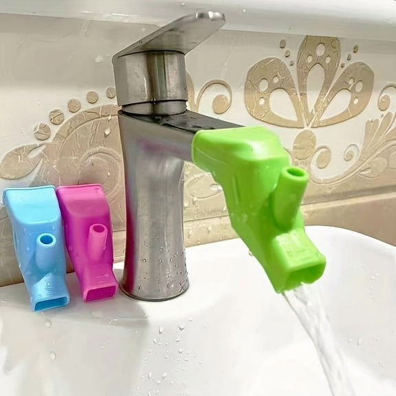 6pcs Toddler Sink & Bath Faucet Extender Set – Soft Food-Grade Silicone Spout Covers for Kids, Easy Handwashing, Safe Water Flow & Fun Bath Time (Color Random)