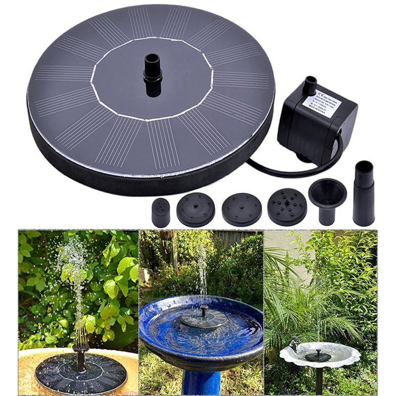 16cm 4 Nozzle Solar Fountain Outdoor Solar Power Bird Bath Water Fountain Pump 