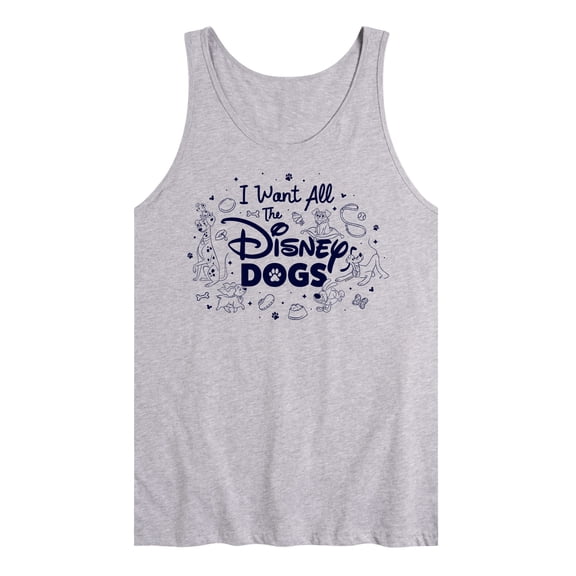 Disney Classics - Cats & Dogs - I Want All The Disney Dogs - Men's Jersey Tank Top