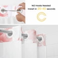 thumbnail image 5 of Pink Floral Art No Hook Shower Curtain Waterproof, Bathroom Curtains with Snap in Liners and See Through Top Window, Watercolor Botanical Spring Flowers Hotel Style Bathtub Curtains Shower 72"Wx96"L, 5 of 8