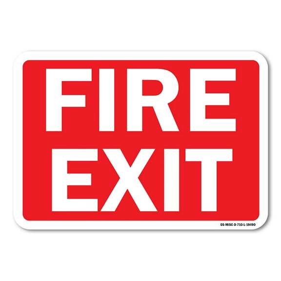 OSHA Aluminum Sign - Fire Exit (white text on red background) |  Aluminum Sign | Protect Your Business, Work Site, Warehouse & Shop Area |  Made in the USA