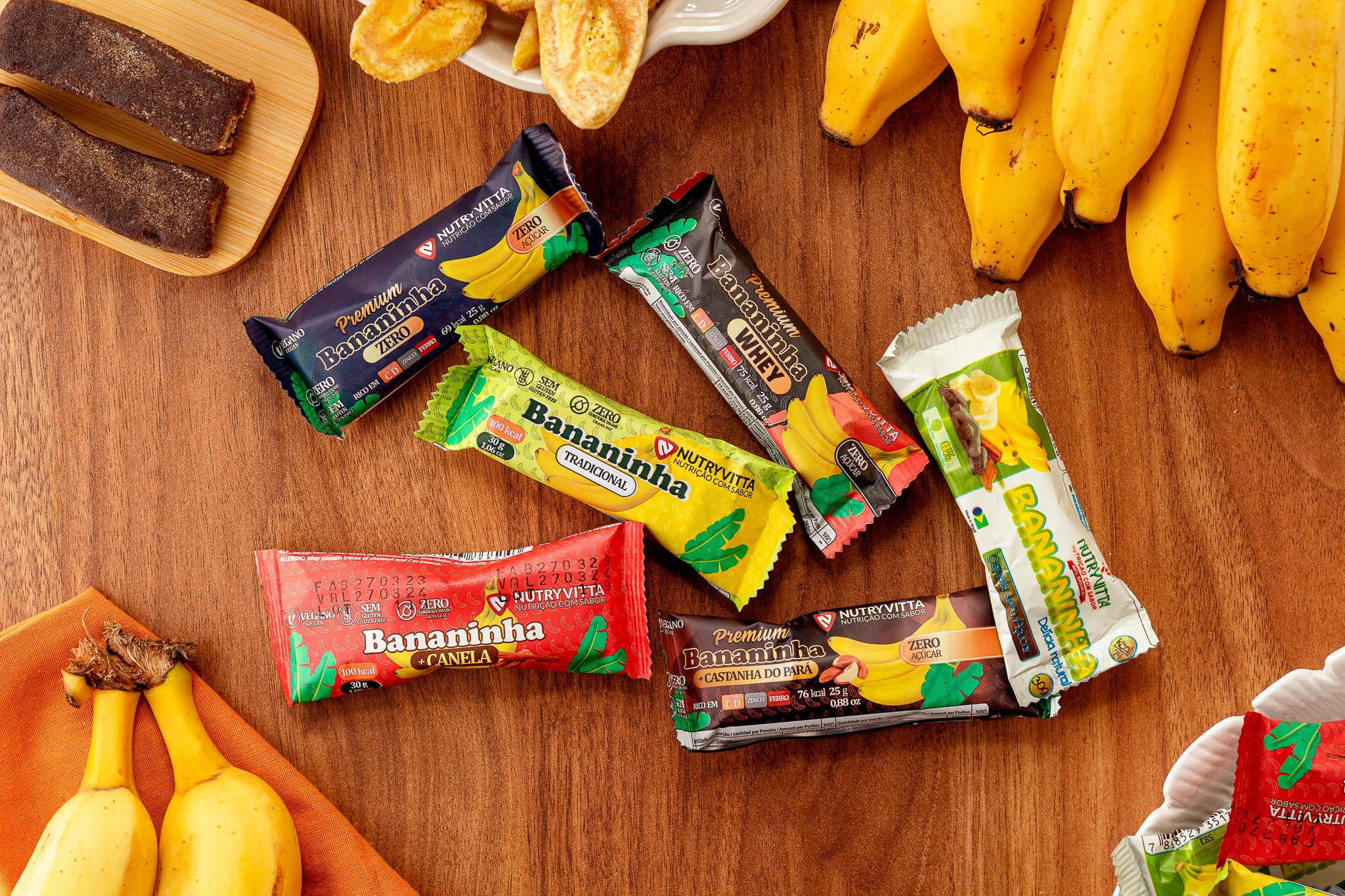 NutryVitta Banana Bar No Sugar Added - Healthy Snack, Vegan, Gluten-Free, 0.88 OZ Bar, 24 Count