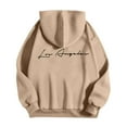 thumbnail image 5 of sususu Men's Hoodies And Sweatshirts Letter Graphic Hoodie Sweatshirt For Casual Wear And Everyday Comfort,Khaki,XXL, 5 of 6