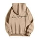 thumbnail image 4 of MHFRRA Sudadera con Capucha y Estampado de Letras para Uso Informal y Comodidad Diaria Marrón, 4 of 5