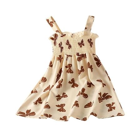 

Little Girls Casual Dress Summer Scoop Neck Sleeveless Floral Flowy Printed Plain Beach Dresses Kids Baby Sweet Sundress Outwear Leisure Dailywear