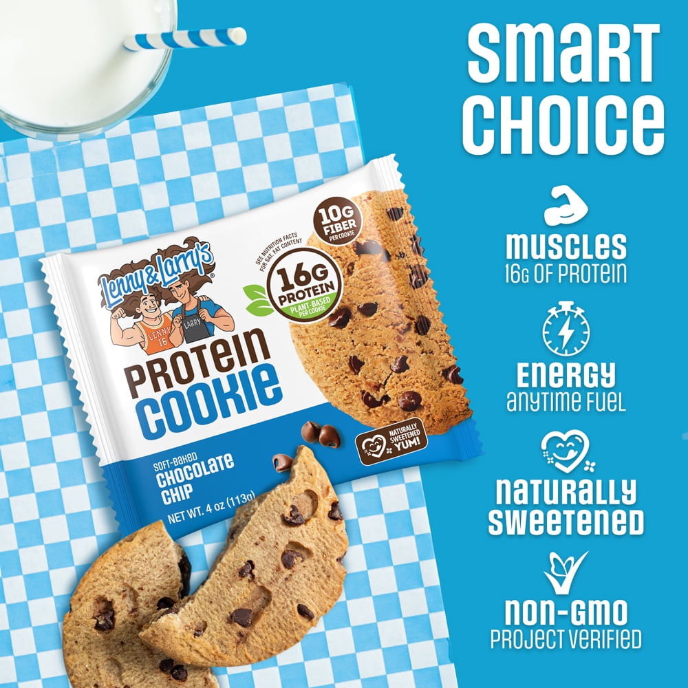 Lenny & Larry's Protein Cookie, Chocolate Chip, 4 oz, 12 Ct