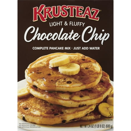 (2 Pack) Krusteaz Chocolate Chip Complete Pancake Mix 24 oz