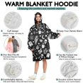 thumbnail image 5 of Wearable Oversized Blanket,Black Witch Cat Skull Pattern Wearable Blanket Hoodie for Adults,Cozy Hooded Blankets with Super Pockets,Super Warm Fuzzy Pullover for Women & Men, 5 of 6