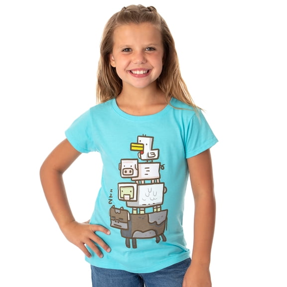 Girls Minecraft Animal Totem Short Sleeve Tee T-Shirt