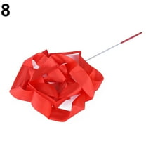 Naierhg 4M Colorful Dance Ribbon Gym Rhythmic Art Gymnastic Streamer Twirling Rod Stick