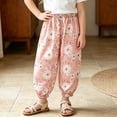 thumbnail image 2 of Pretxorve Kids Girls Jogger Pants Summer Print Loose Breathable Light Bottoms Sizes 1-13Y, 2 of 4