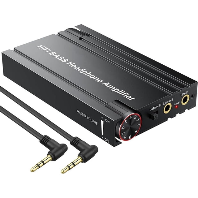 Tianle Bluetooth 5.0 HiFi Amplificateur de Casque 3.5mm, Amplificateur d'Écouteurs Portable Basses Réglage du Volume Récepteur, Supporte Paire Bluetooth & Interface 3.5mm
