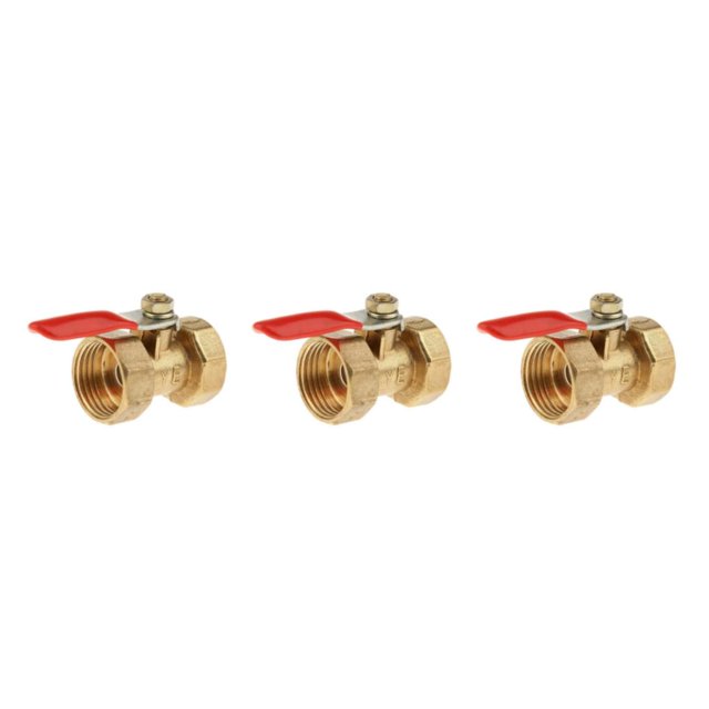 Thinsony Various Type Ball Valve Threaded Brass Valve Ball FF 20mm Red 3Set