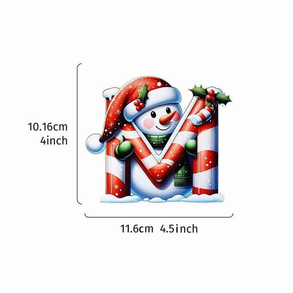 Acrylic 2D Snowman Letter Hanging Ornament with Personalized Design, Christmas Tree Pendant with Custom Name Display, Festive Decoration with Ribbon Options for Holiday Display