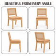 thumbnail image 6 of PORKISS Rattan Dining Chairs Set of 4, Farmhouse Tan Kitchen Chairs with Cane Back, Upholstered Dining Room Chairs with Solid Wood Frame, Side Chairs for Kitchen, Dining Room, 6 of 10